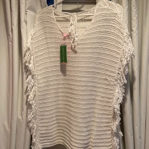 white crochet Lilly Pulitzer top